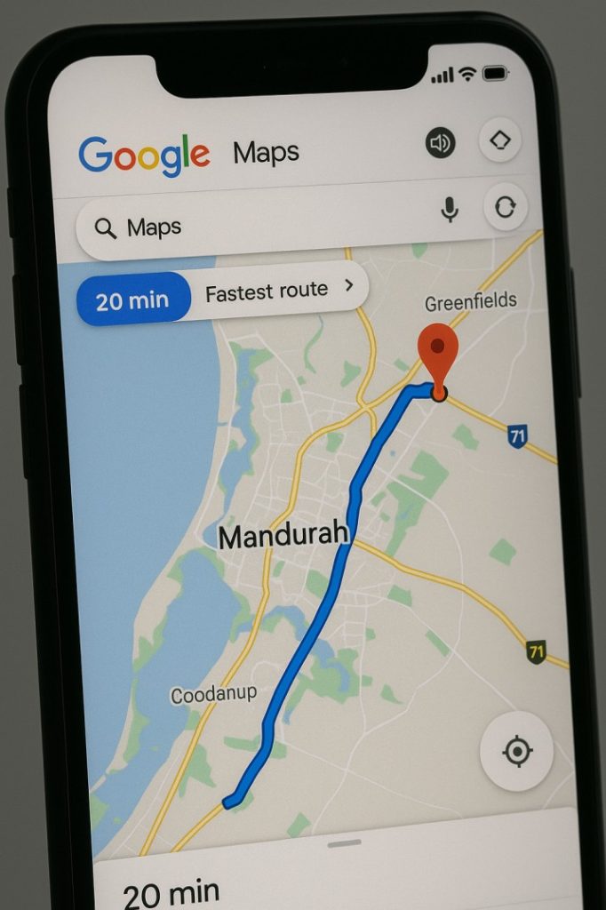 image showing google maps being used to plan routes