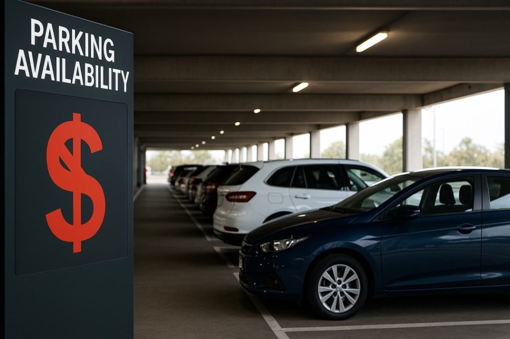 image depicting the cost of driving and parking at the airport is higher than using an airport shuttle