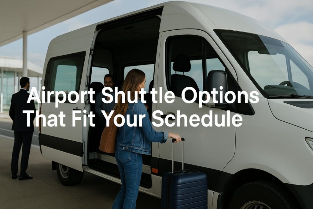 image showing an airport shuttle running on schedule
